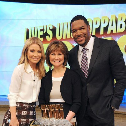 Mary Lou King winning LIVE with Kelly and Michael’s Search for Unstoppable Moms contest