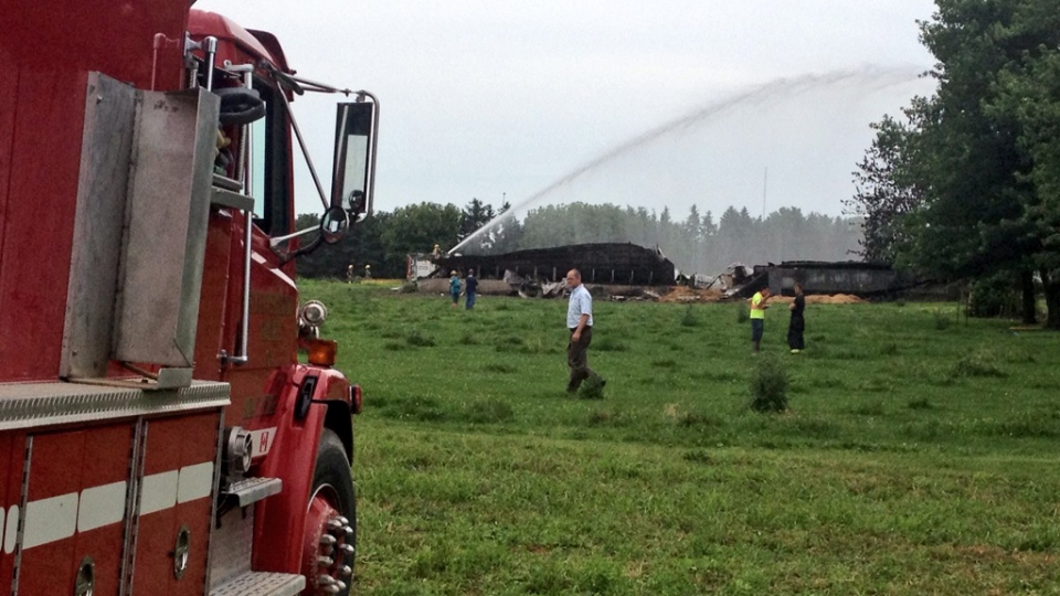 Approximately 75 firefighters took part in the battle against the barn fire at Markvale. 