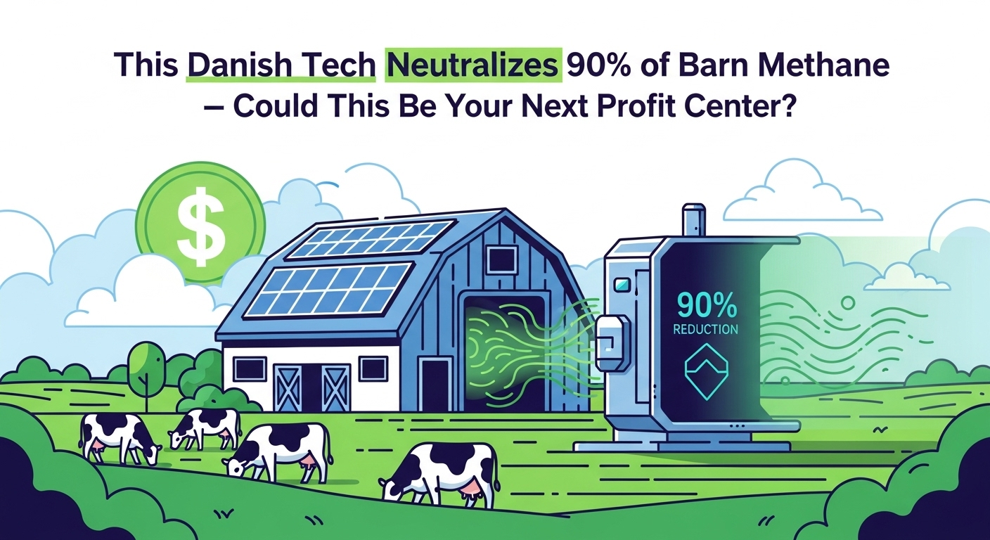 dairy profitability, methane neutralization, carbon credits for agriculture, barn odor control, sustainable dairy farming