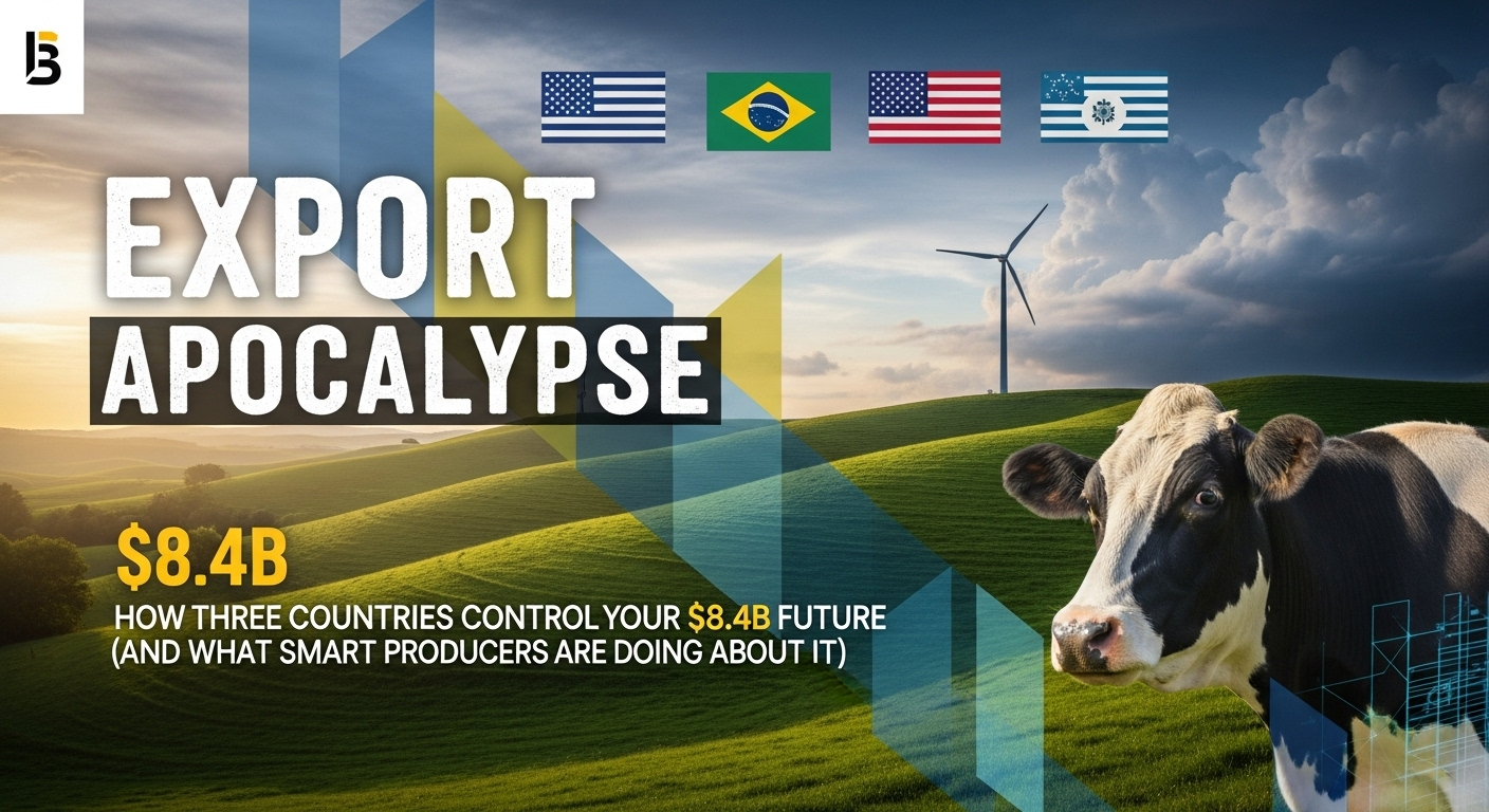dairy exports, dairy farm profitability, robotic milking systems, dairy market diversification, dairy tariff risk