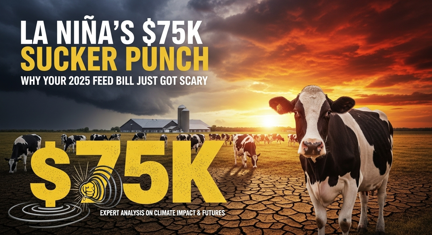 dairy feed costs, heat stress dairy cows, dairy farm profitability, La Niña impact agriculture, dairy risk management
